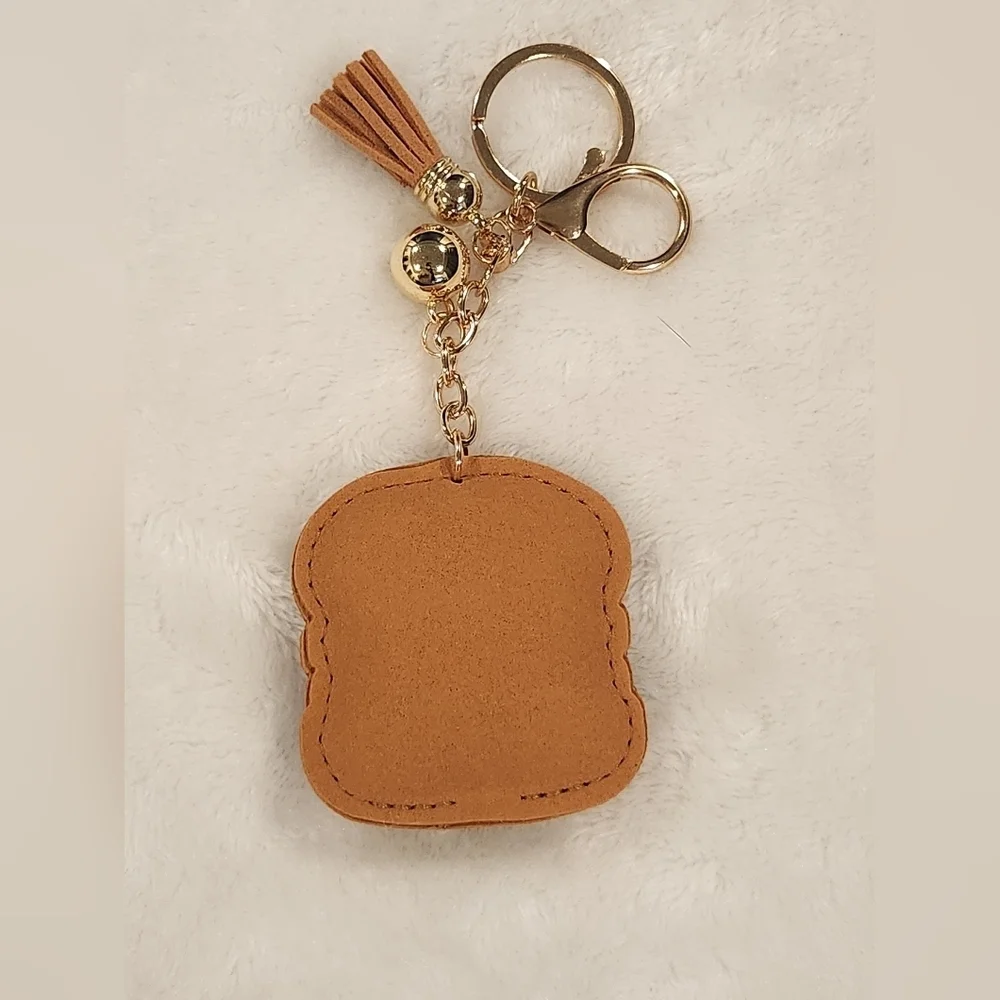 Sparkling Burger Keychain with Tassel Bag Charm
